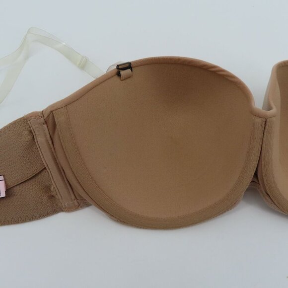 Victorias Secret 32DD Body Victoria Lined Strapless Beige Underwire Bra Women - Picture 8 of 15
